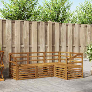 Sedežne garniture 4 pcs Naravna Masiven les akacije