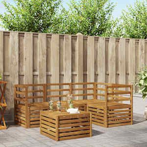 Sedežne garniture 5 pcs Naravna Masiven les akacije