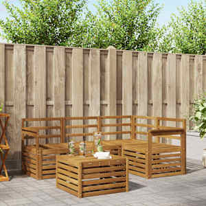 Zunanja garnitura za sedenje 5 pcs Naravna Masiven les akacije