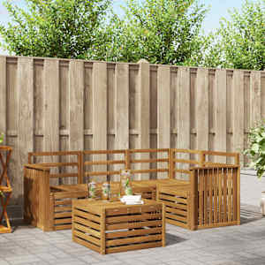 Zunanja garnitura za sedenje 5 pcs Naravna Masiven les akacije