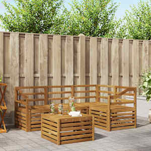 Zunanja garnitura za sedenje 5 pcs Naravna Masiven les akacije