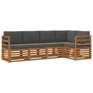 Rohová sofa sada s polštářem 5 pcs Přirozená a Anthracitová - obrázek 2