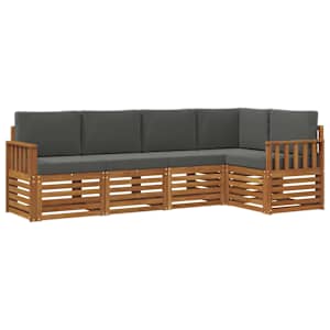 Rohová sofa sada s polštářem 5 pcs Přirozená a Anthracitová - obrázek 2