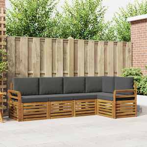 Rohová sofa sada s polštářem 5 pcs Přirozená a Anthracitová - obrázek 1