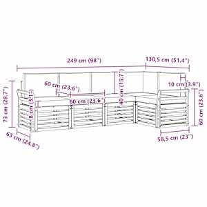 Rohová sofa sada s polštářem 5 pcs Přirozená a Anthracitová - obrázek 9