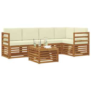 Rohová sofa sada s polštářem 6 pcs Přirozená a Krémová - obrázek 3