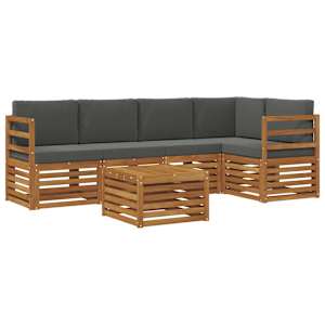 Rohová sofa sada s polštářem 6 pcs Přirozená a Anthracitová - obrázek 2