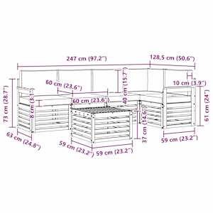 Rohová sofa sada s polštářem 6 pcs Přirozená a Krémová - obrázek 10