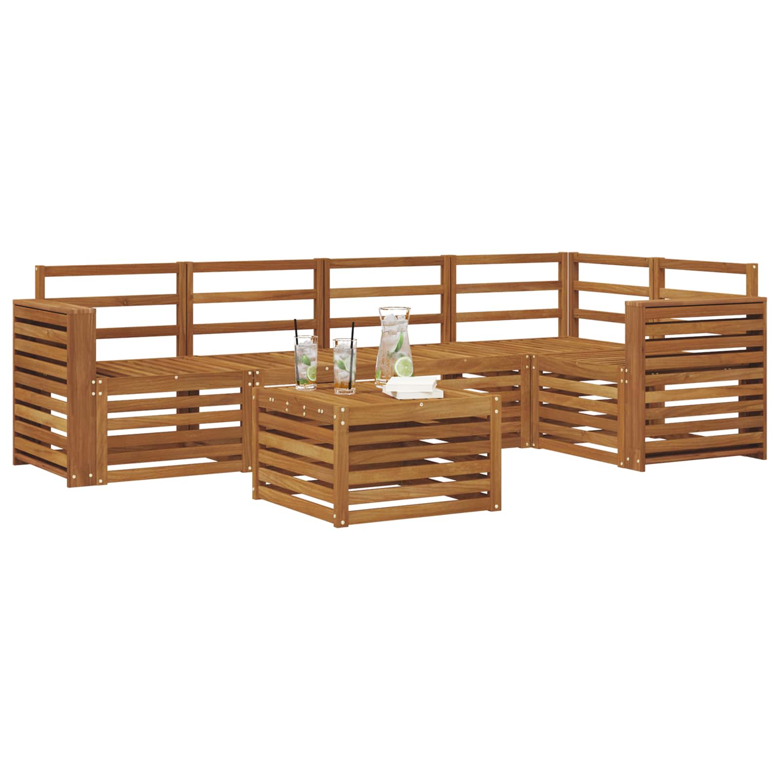 Thumbnail - vidaXL Sofagarnituren 6 pcs Natur Massivholz Akazie