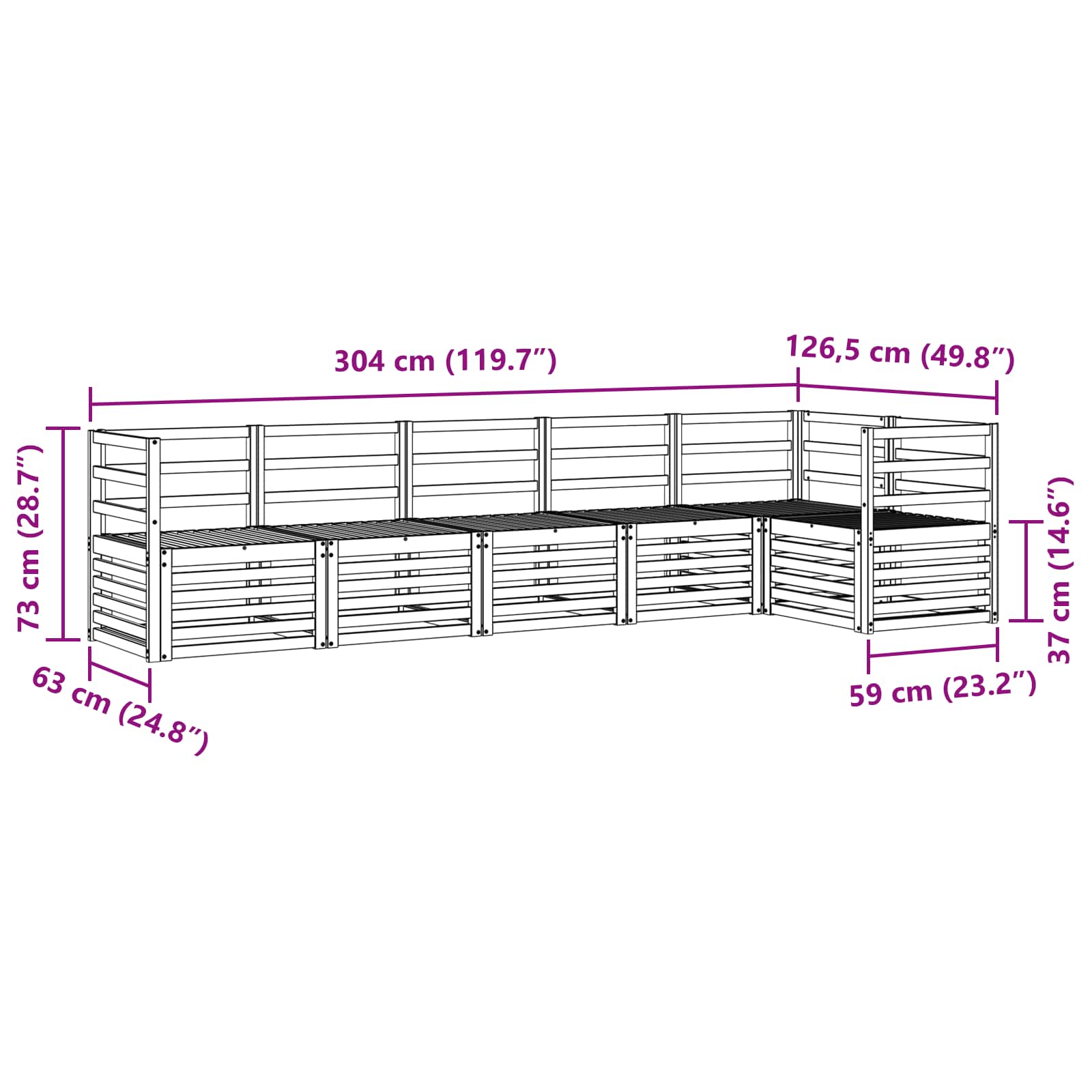 Sofa-Sets 6 pcs Naturel Massief Acaciahout image 7