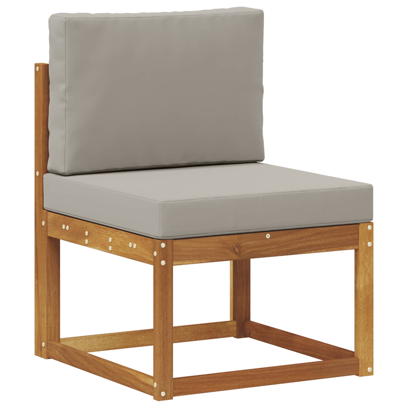 Sofa-Sets 6 pcs Natuurlijk en Lichtgrijs Massief Acaciahout image 3