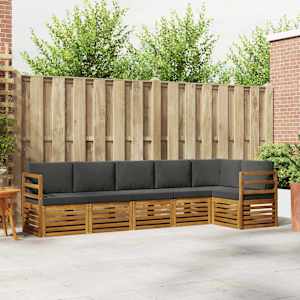 Rohová sofa sada s polštářem 6 pcs Přirozená a Anthracitová - obrázek 1