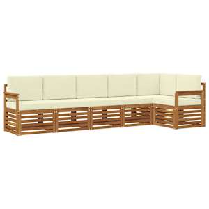 Rohová sofa sada s polštářem 6 pcs Přirozená a Krémová - obrázek 2
