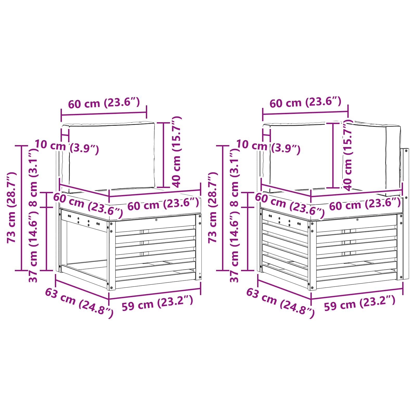 Sofa-Sets 6 pcs Natuurlijk en Lichtgrijs Massief Acaciahout image 9