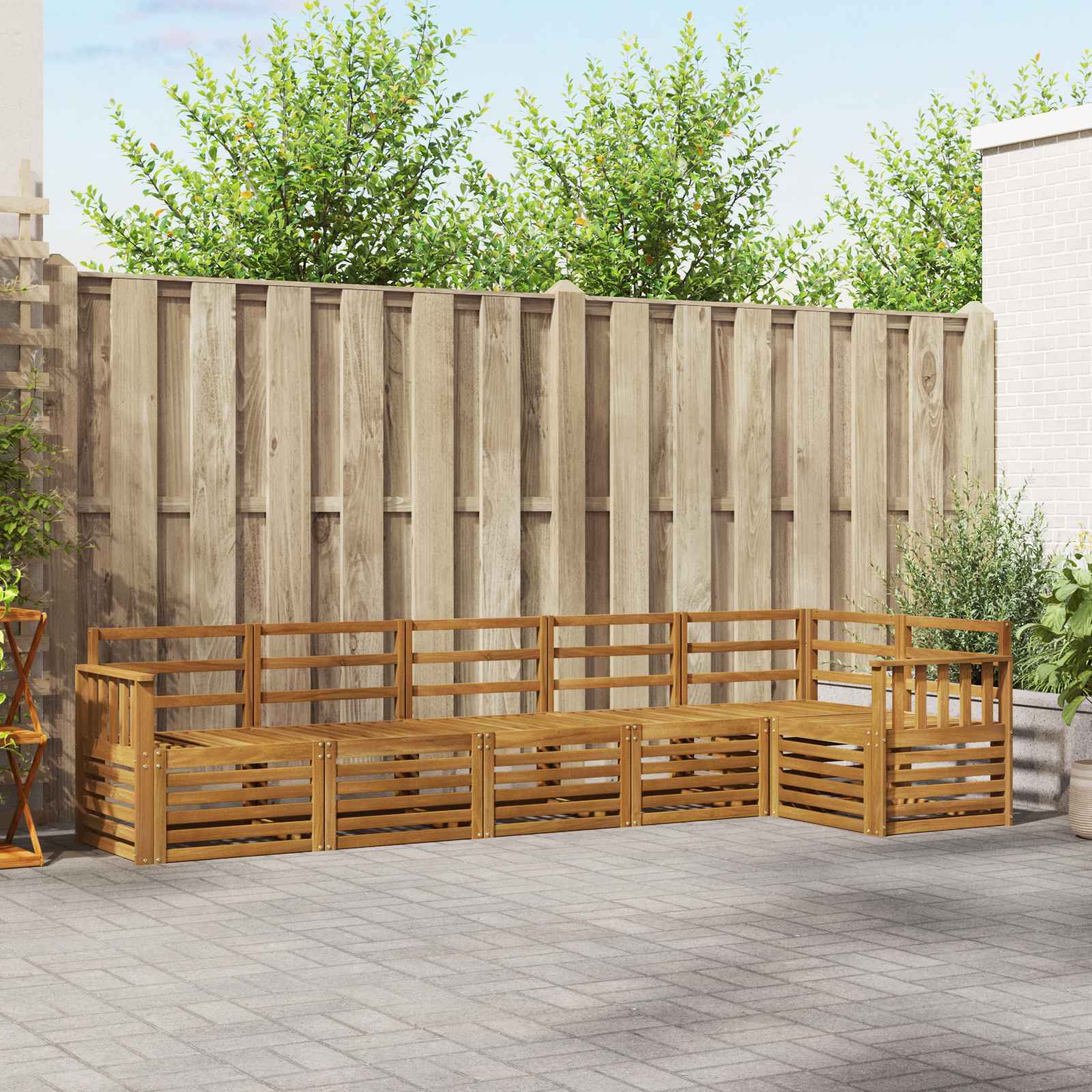 Sofa-Sets 6 pcs Naturel Massief Acaciahout image 1