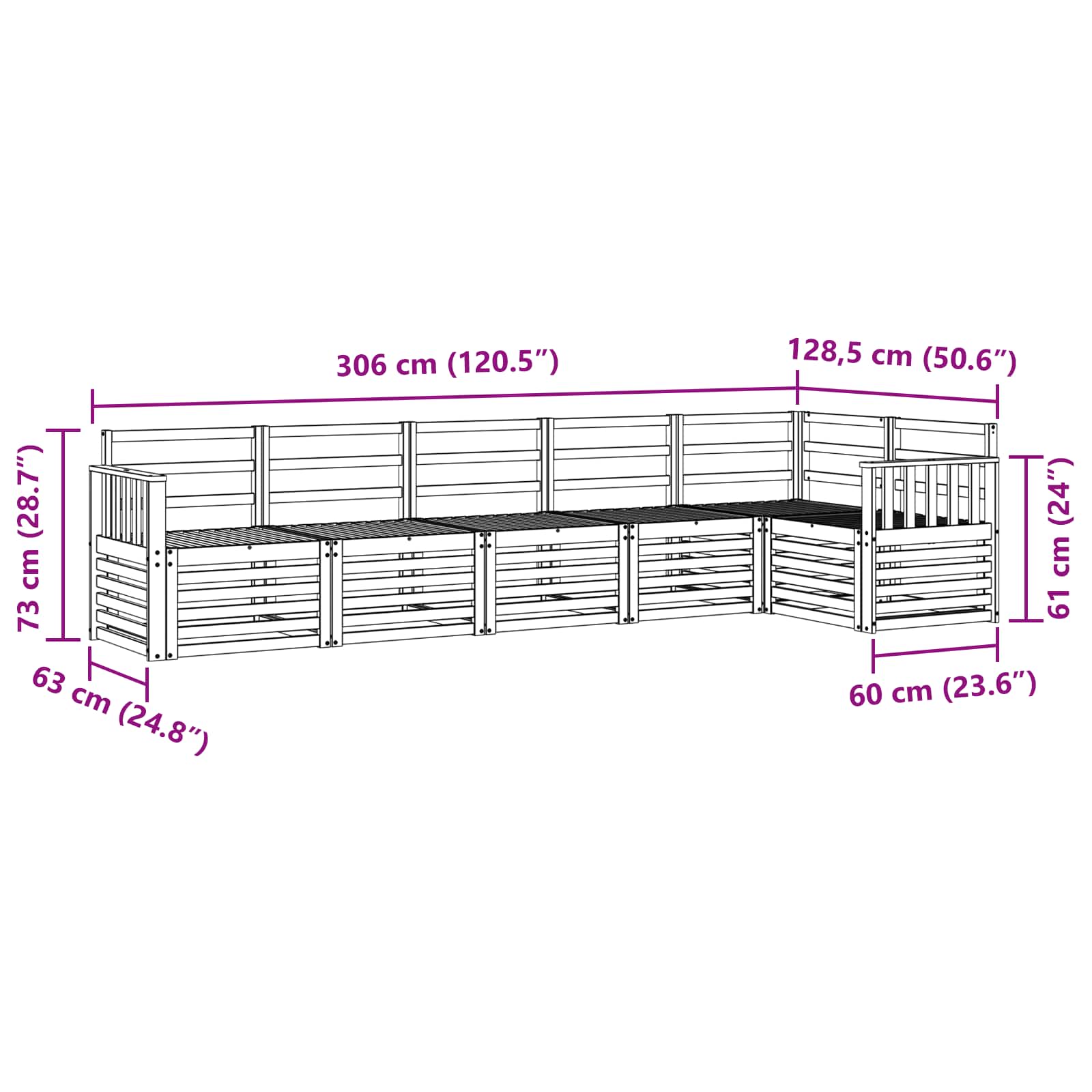Sofa-Sets 6 pcs Naturel Massief Acaciahout image 6