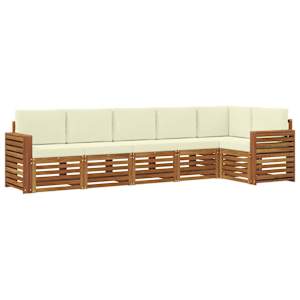 Rohová sofa sada s polštářem 6 pcs Přirozená a Krémová - obrázek 2