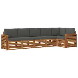 Rohová sofa sada s polštářem 6 pcs Přirozená a Anthracitová - obrázek 2