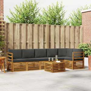 Rohová sofa sada s polštářem 7 pcs Přirozená a Anthracitová - obrázek 1