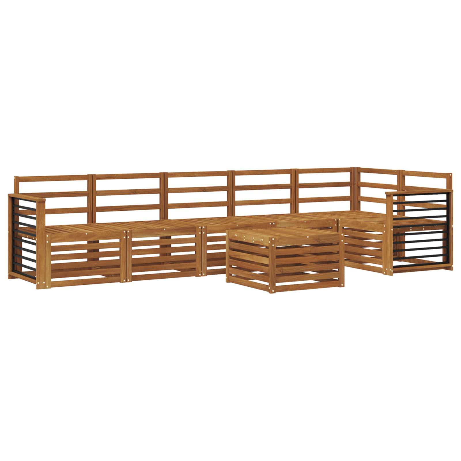 Hoekbank Set 7 pcs Naturel Massief Acaciahout image 2