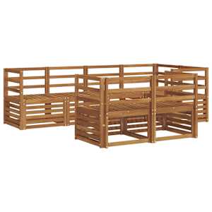 Rohová sofa sada 7 pcs Přírodní - obrázek 2