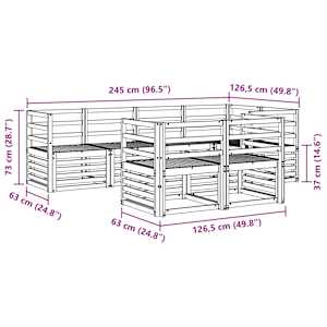 Rohová sofa sada 7 pcs Přírodní - obrázek 7