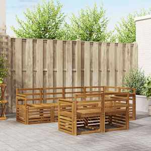 Sedežne garniture 7 pcs Naravna Masiven les akacije