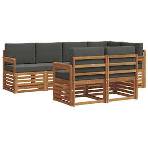 Rohová sofa sada s polštářem 7 pcs Přirozená a Anthracitová - obrázek 2