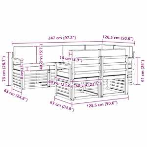 Rohová sofa sada s polštářem 7 pcs Přirozená a Anthracitová - obrázek 9