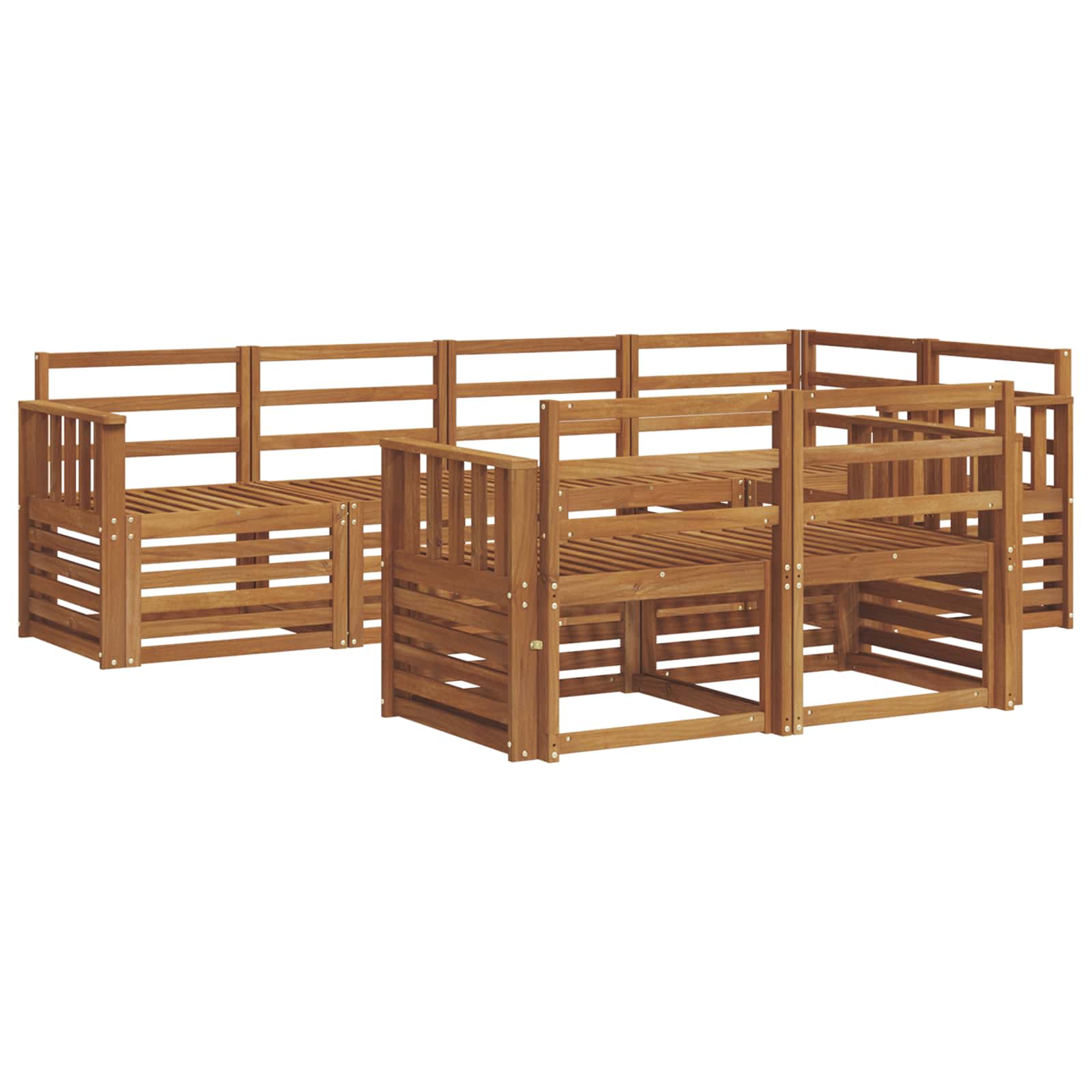 Sofa-Sets 7 pcs Naturel Massief Acaciahout image 2