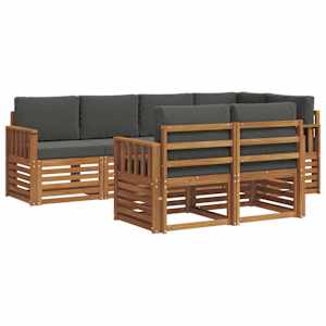 Rohová sofa sada s polštářem 7 pcs Přirozená a Anthracitová - obrázek 2