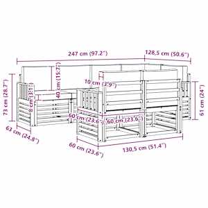 Rohová sofa sada s polštářem 7 pcs Přirozená a Anthracitová - obrázek 9
