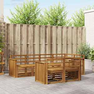 Kotna sedežna garnitura 7 pcs Naravna