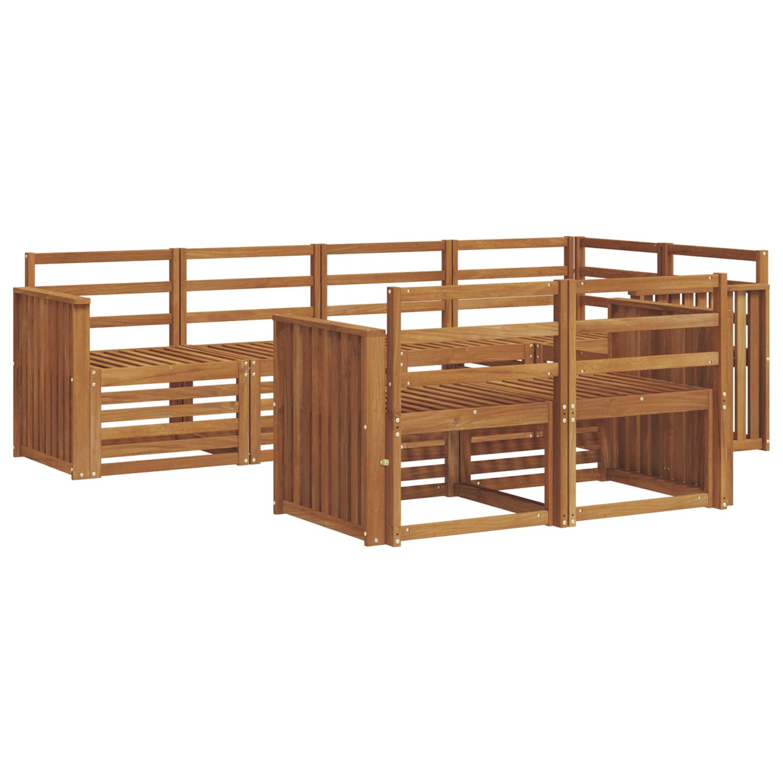 Sofa-Sets 7 pcs Naturel Massief Acaciahout image 2