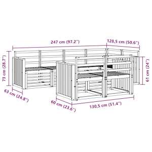 Rohová sofa sada 7 pcs Přírodní - obrázek 7