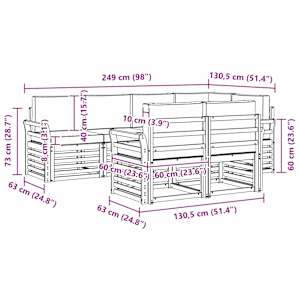 Rohová sofa sada s polštářem 7 pcs Přirozená a Krémová - obrázek 9