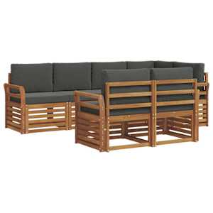 Rohová sofa sada s polštářem 7 pcs Přirozená a Anthracitová - obrázek 2
