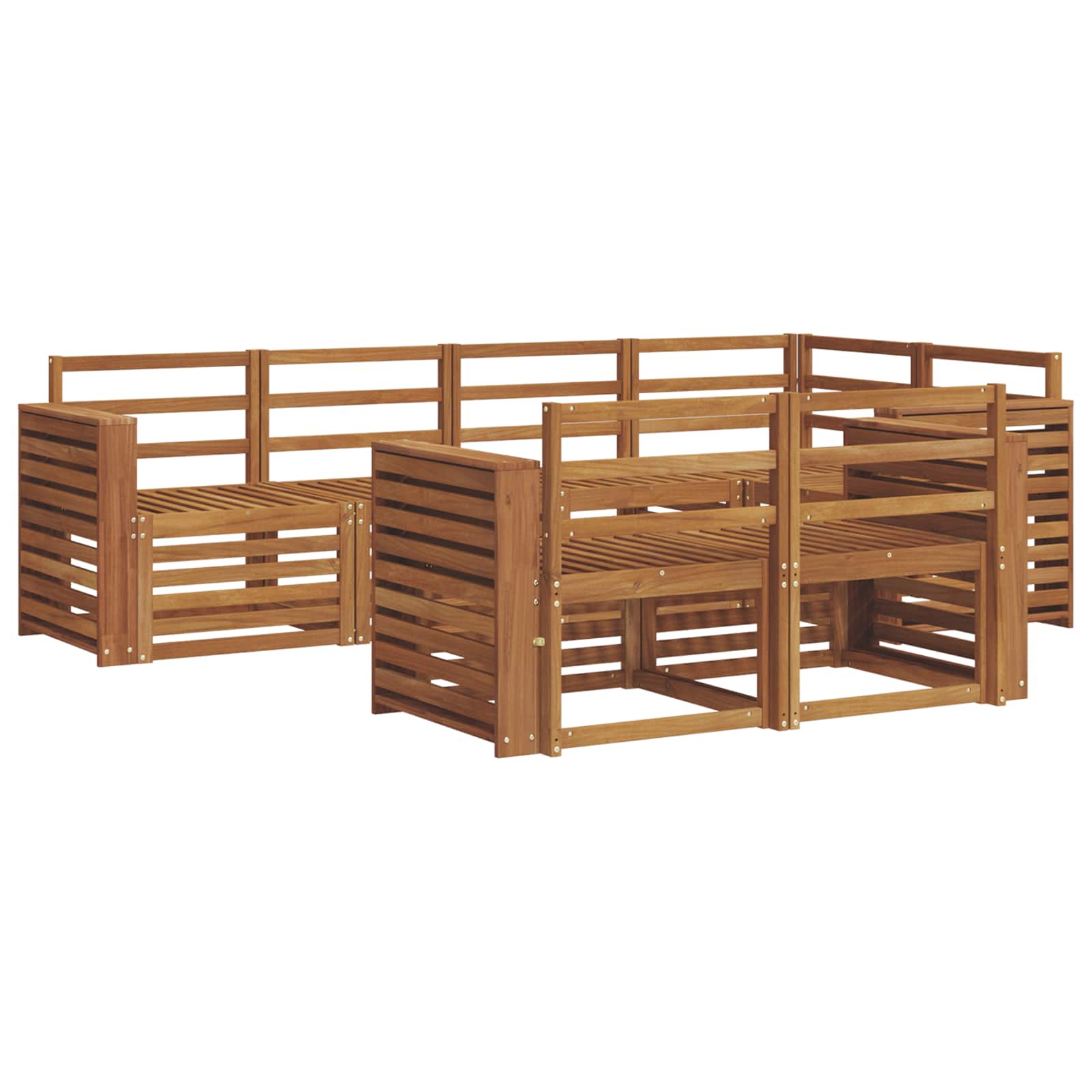 Sofa-Sets 7 pcs Naturel Massief Acaciahout image 2