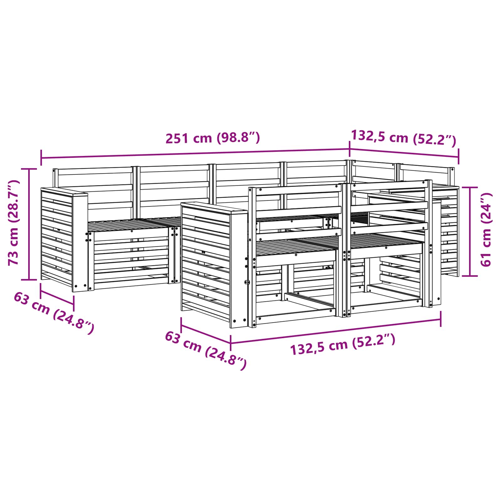 Sofa-Sets 7 pcs Naturel Massief Acaciahout image 6