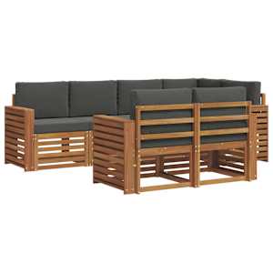 Rohová sofa sada s polštářem 7 pcs Přirozená a Anthracitová - obrázek 2