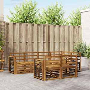 Sedežne garniture 7 pcs Naravna Masiven les akacije