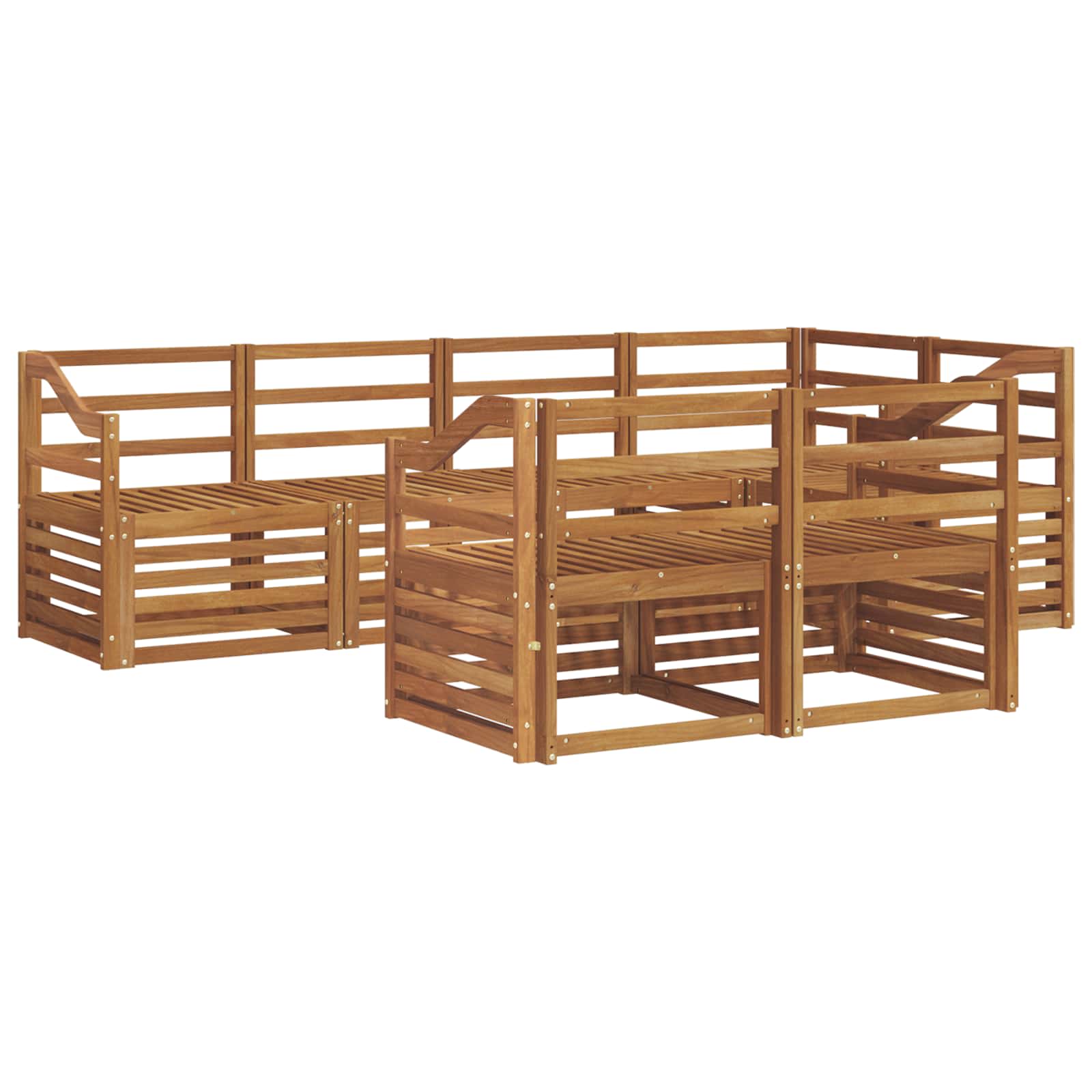 Sofa-Sets 7 pcs Naturel Massief Acaciahout image 2