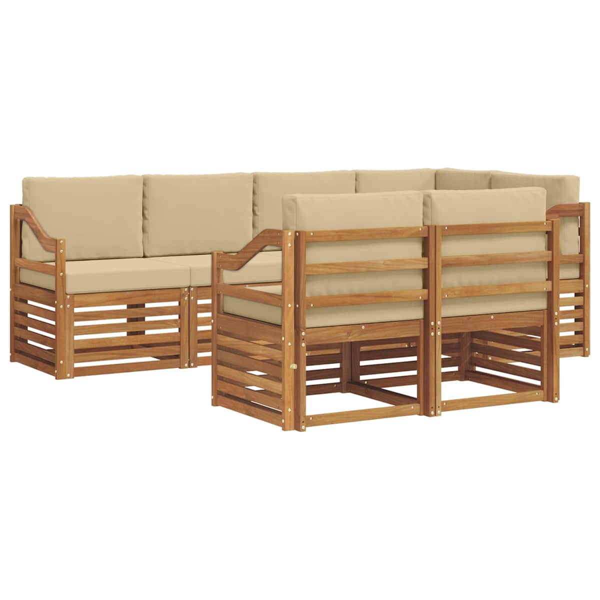 Udendørs sofagruppe 7 stk. Polyester - Billede 2