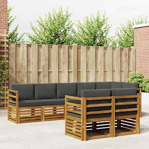 Sedežne garniture z blazino 8 pcs Naravna in antracitna