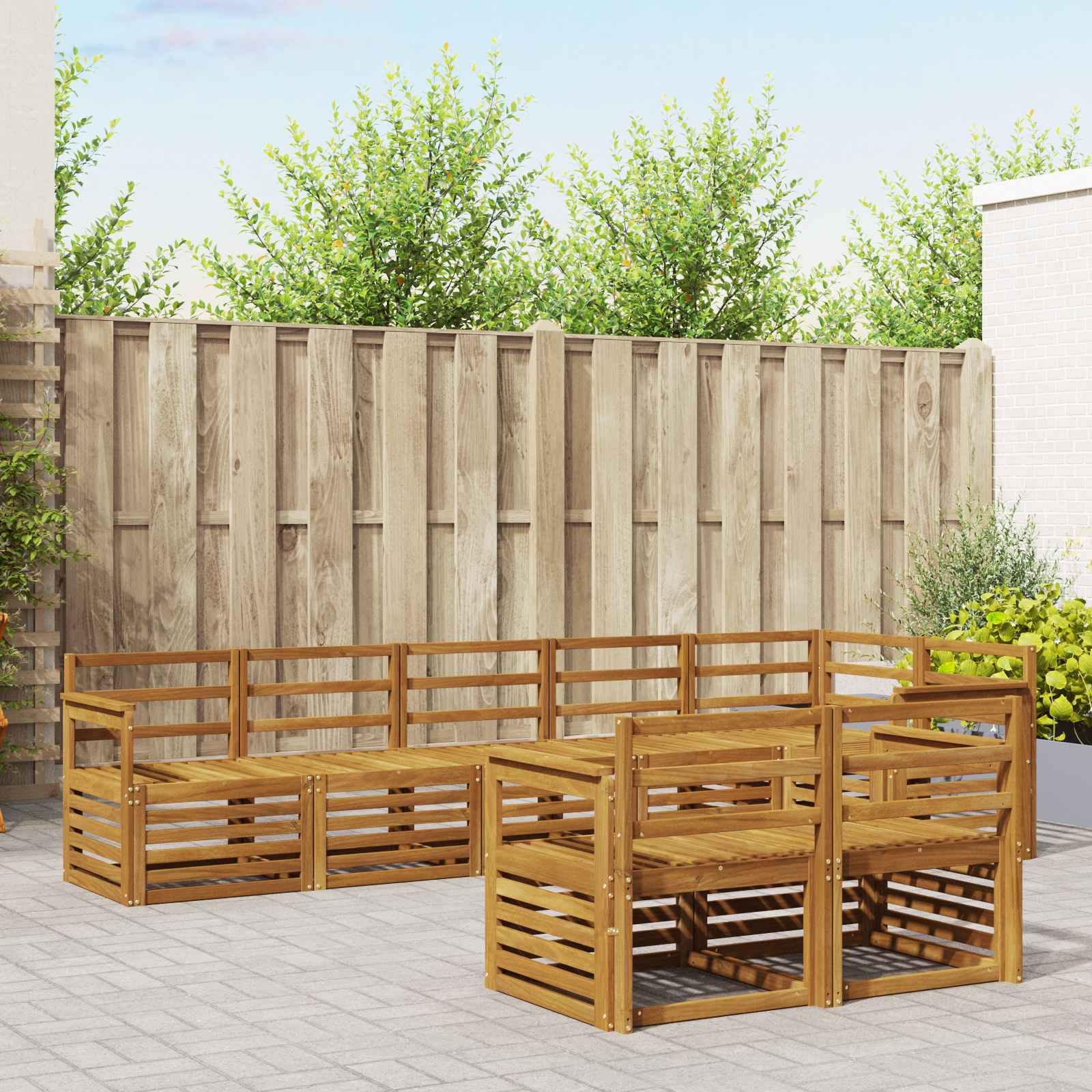 Diivanikomplektid 8 pcs Neutraalne Tugev akatsiapuu