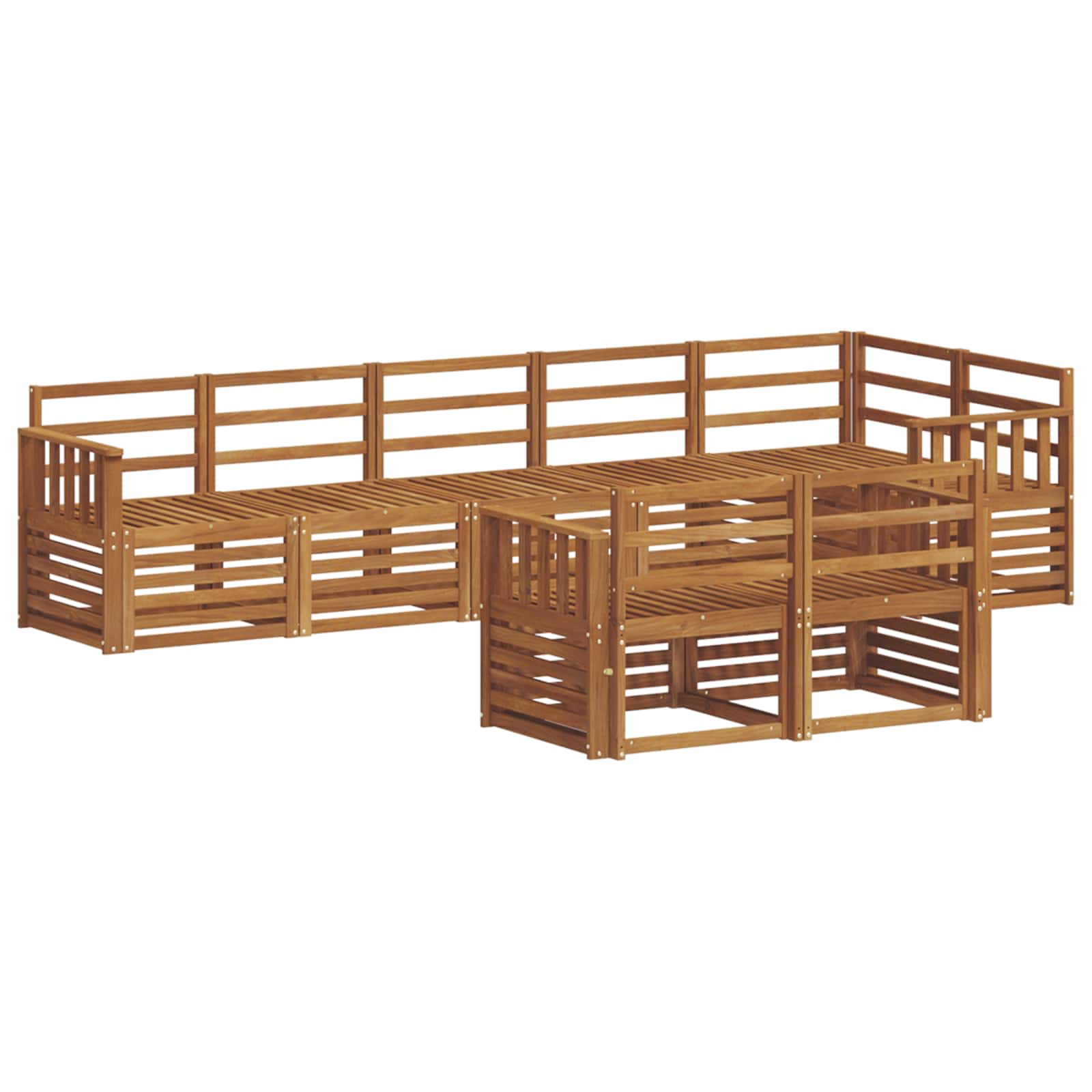 Sedežne garniture 8 pcs Naravna Masiven les akacije - slika 2