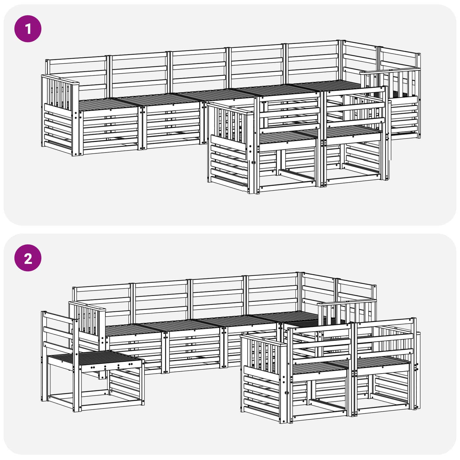 Sedežne garniture 8 pcs Naravna Masiven les akacije - slika 6