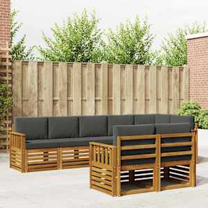 Sedežne garniture z blazino 8 pcs Naravna in antracitna