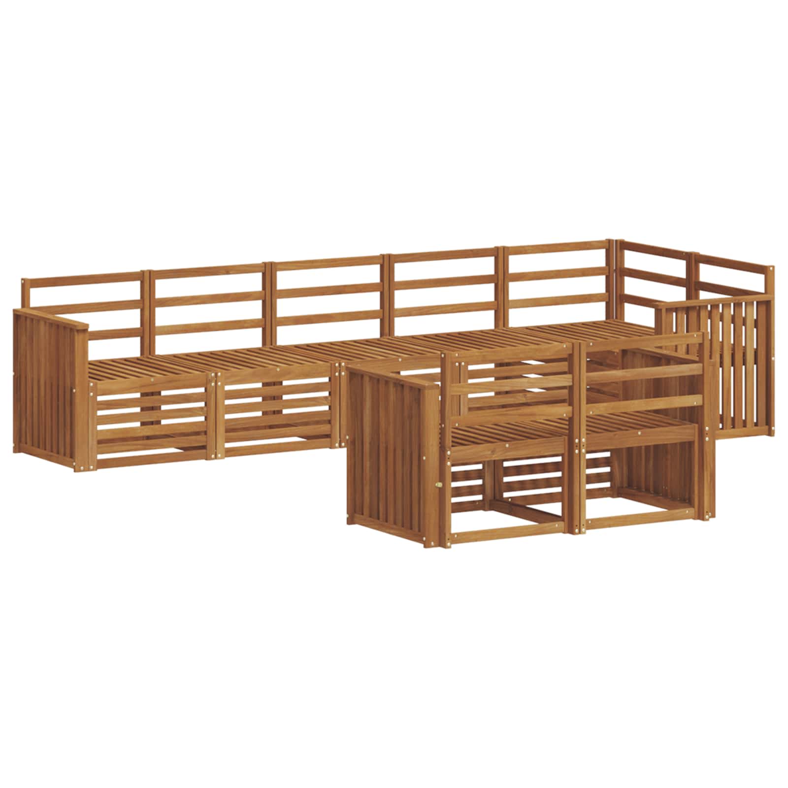 Sedežne garniture 8 pcs Naravna Masiven les akacije - slika 2