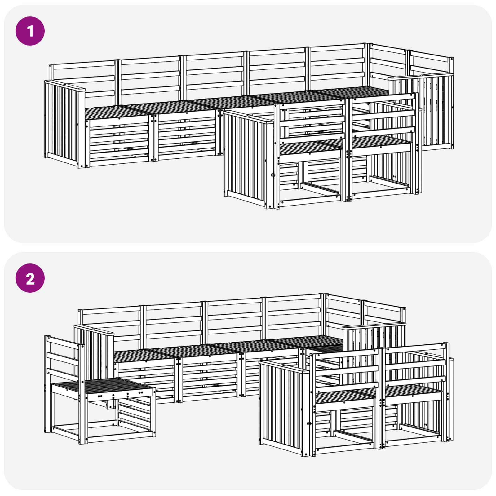 Sedežne garniture 8 pcs Naravna Masiven les akacije - slika 6
